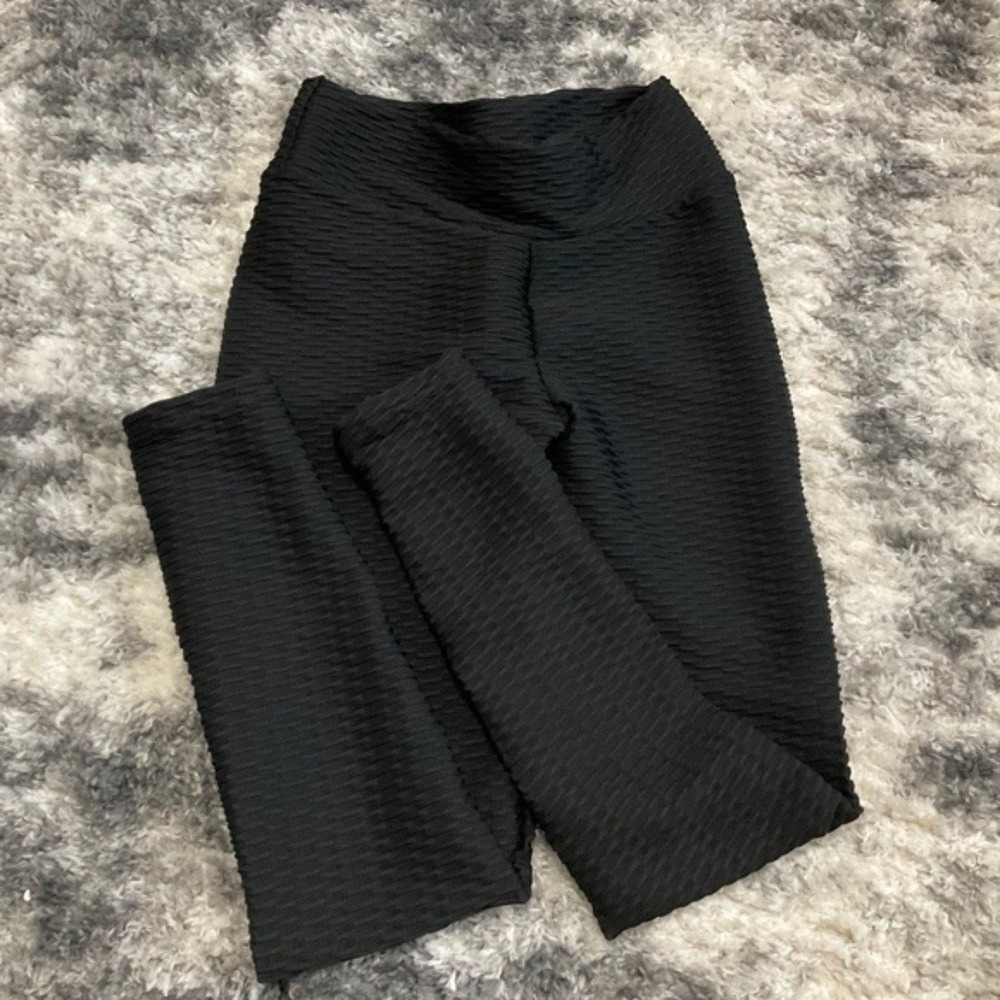 Tik Tok Leggings Butt Lift High‎ Waist Yoga Pants Tummy Control Black